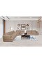 Paddington 2 Seater Left-Arm Fabric Modular Sofa – Mélange Brown L221xW103xH66cm - 6