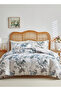 Queen size 6 pieces, duvet cover set, tree with blue and grey leaves 200x230cm.