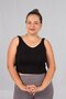 Plus Size Black Strap Gathered Crop: the New Address of Elegance and Comfort - 2