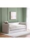 Jones 90X200 Upholstered Day Bed With 90X200 Trundle Bed-Light Grey L250xW97xH83.7cm