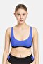 Women Plain Non Padded Bikini Top, Blue