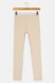 Kids Girl Ribbed Pull On Leggings, Beige - 3