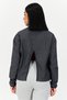 Women Sportswear Fit Long Sleeves Outdoor Sweatshirt, Dark Grey - 3