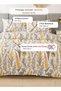 Queen size 6 pieces, duvet cover set, yellow flowers design 200x230cm. - 2