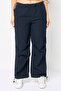 Women Regular Fit Solid Straight Leg Pants, Navy