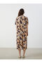 Original Collar Patterned Shirt Dress - 4