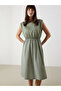 Original Oval Neck A-Line Dress - 2