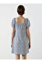Lcw Vision Blue Tie Collar Floral Mini Dress - 4