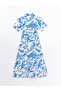 Giyçık Store Den Blue Floral Belted Shirt Dress - 7
