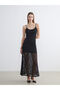 Nevavm U-Neck Embroidered Rope Strap Lace Dress with a Difference