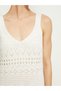 Vizyon New Season V-Neck Openwork Women's Knitwear Dress - 5
