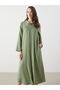 Nevavm Shirt Collar Linen Look Dress with a Difference - 2
