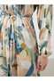 Nevavm with a Difference Lcw Modest Green Judge Collar Floral Crinkle Women's Shirt Dress - S5M411Z8-Lrr - 6