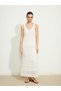 Vizyon New Season V-Neck Openwork Women's Knitwear Dress - 3