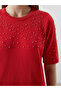 Original Oval Collar Beaded Embroidered Knitwear Dress - 3