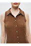 Soulife Brown Textured Crepe Shirt Dress - 3