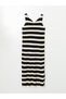 Two Mt Shop Quality V-Neck Striped Women's Knitwear Dress - 5