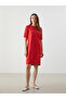 Original Oval Collar Beaded Embroidered Knitwear Dress