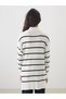 Alita City Lcw Modest Ecru Knitwear Striped Loose & Baggy Women's Tunic with a Difference - 4