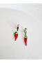 Steel Silver Murano Glass Pepper Earrings 3 cm - 3