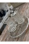 Esterhomedecor 4 Piece Imported Glass Bathroom Set with Tray Soap Dish Liquid Soap Dispenser Set Silver - 4