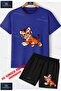 Kids Unisex “Tiger Drawing Cute“ Custom Printed Crew Neck T-Shirt - Shorts Set