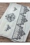 3 Pieces Velvet French Guipure Embroidered 50X90 Towel Dowry Towel - 5