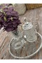 Esterhomedecor 4 Piece Imported Glass Bathroom Set with Tray Soap Dish Liquid Soap Dispenser Set Silver - 8