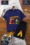 Children's Unisex “Alvin and Friends“ Special Printed Crew Neck T-Shirt - Shorts Set