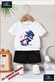 Children's Unisex “Sonic Kosan Painted“ Special Printed Crew Neck T-Shirt - Shorts Set