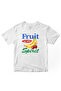 تيشيرت كبير الحجم مطبوع بالفواكه باللون الأبيض