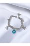 Silver Color Zircon Stone Bird Figured Multiple Chain Tarnish Free Steel Bracelet - 3