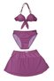 Purple Brazilian Bow Detail Padded Support Push-Up Bikini Set