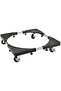 Multifunctional Movable Washing Machine And Refrigerator Stand Black/Silver