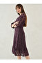 Purple Lace Wrap Front Midi Dress - 3