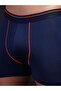 Blue Solid 4-Way Stretch Trunks - 2