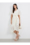 Floral Jacquard Detail Wrap Midi Dress