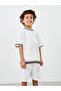 Contrast Tipping Waffle Knit T-Shirt and Shorts Set - 2