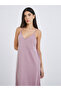 V Neck Open Back Lace Detail Side Slit Slip Dress - 2