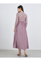 فستان ماكسي بقصة A مع دانتيل بنفسجي - 5