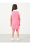 Girls Pink Pinafore Dress with Side Pocket - 4