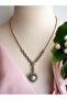 Zircon Stone Flower Figure Waterway Chain Pearl Necklace - 2