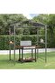 BBQ Gazebo with Side Shelves Anthracite 210x114x230 cm Steel