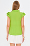 Women's Pistachio Green Ruffled Collar and Sleeves Blouse Arm-25Y001063 - 6