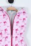 Powder Pink Printed Waist Elasticated Hooded Girl's down Vest - 3