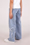 Premium Bow Embroidered Children's Denim Trousers - 3