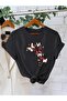 Oversize Crew Neck T-Shirt with Butterfly Print