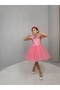 Girl's Evening Dress Island, Pink Waist Pearl, Tutu Dress