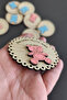 Wooden Newborn Magnet with Round Teddy Bear Figure - 20 Pieces - 5