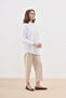 Women's White Oversize Pocket Brode Detailed Cotton Shirt - 4